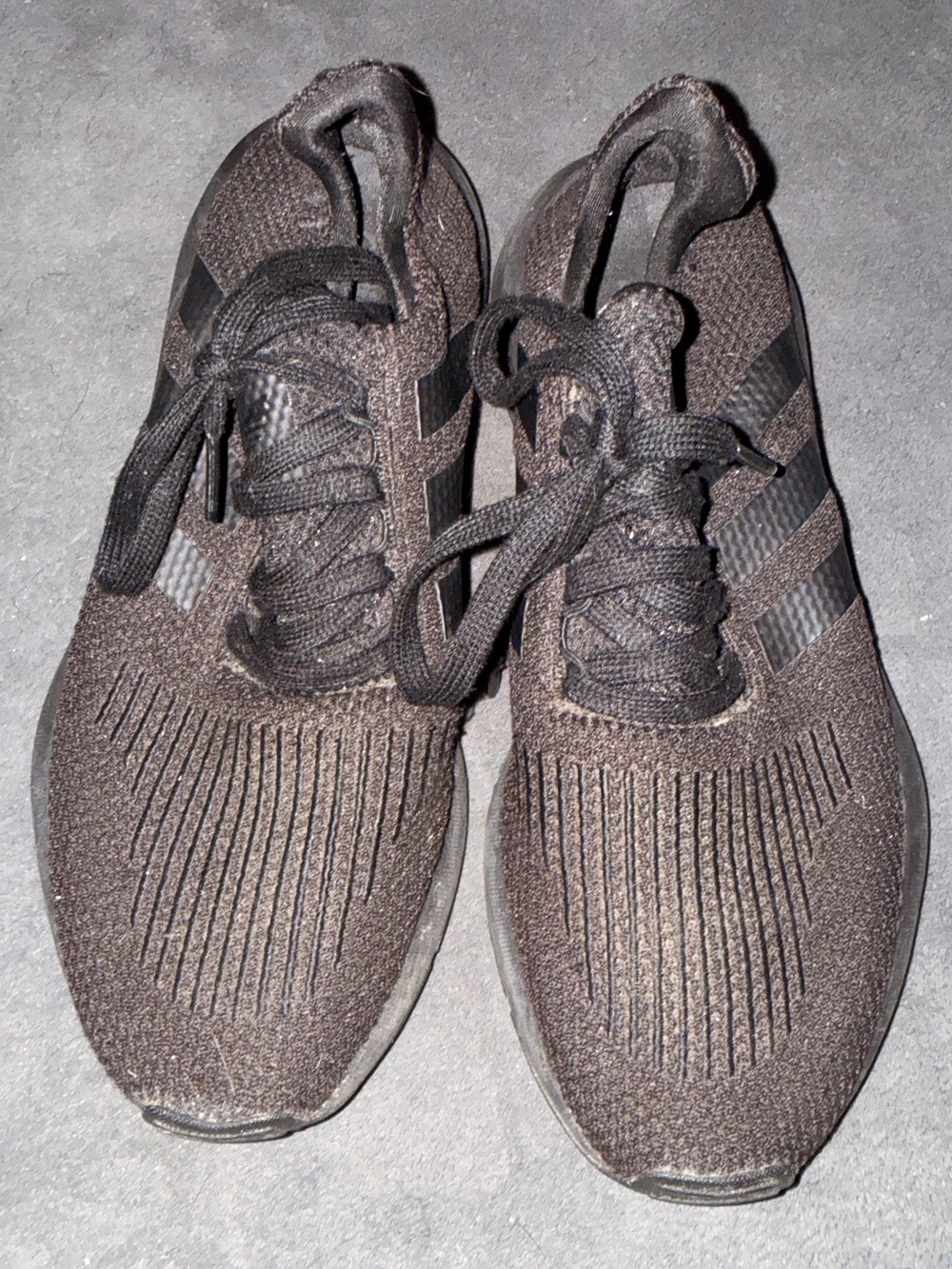 adidas Men's Black Knit Lace-Up Athletic Sneakers